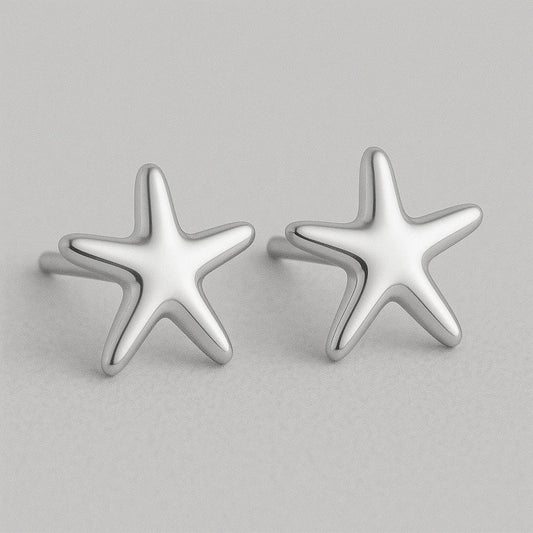 Starfish Stud 925 Silver | Minimalist Sea Star | Ocean Studs | Tiny Earrings for Women & Girls