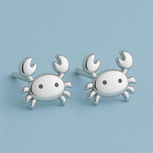 Crab Stud  925 Silver | Sea Jewelry | Ocean Studs | Tiny Crab Earrings for Women & Girls
