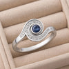 Celestial Sterling Silver Ring: Starry Night Band with London Topaz