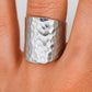 Hammered Ring | Wide Band Textured | Chunky Statement Ring | Modern for Women