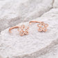 925 Silver Flower Ear Cuff | CZ Floral Stud | Minimal Silver Wrap | Dainty Jewelry