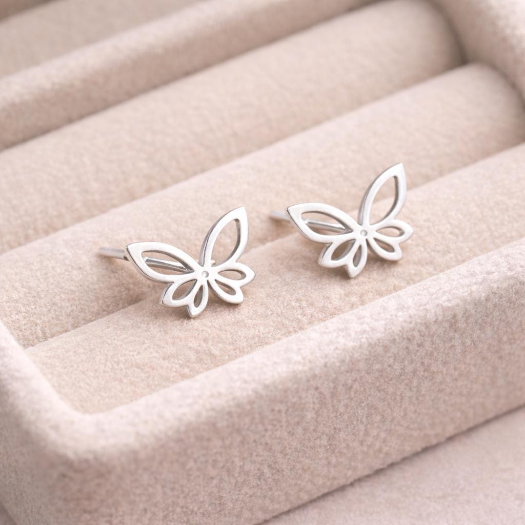 925 Silver Butterfly Stud | Minimal Jewelry | Dainty Silver Studs | Everyday Earrings | Gift for Her