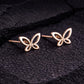 925 Silver Butterfly Stud Earrings, Minimal Leaf Studs, Dainty Tiny Studs,