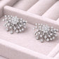CZ Sunburst Studs, 925 Sterling Silver Firework Earrings