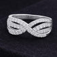 925 Silver Infinity Ring, CZ Twist Band, Sparkling  Ring, Eternity Style, Gift for Her