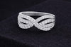 925 Silver Infinity Ring, CZ Twist Band, Sparkling  Ring, Eternity Style, Gift for Her