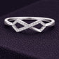 925 Sterling Silver Infinity Ring CZ Diamond Geometric Band
