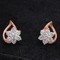 925 Sterling Silver Flower Stud Earrings CZ Diamond Floral Jewelry