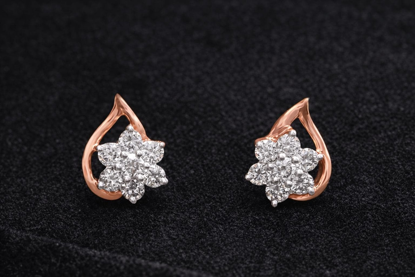 925 Sterling Silver Flower Stud Earrings CZ Diamond Floral Jewelry
