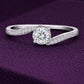 925 Sterling Silver Solitaire Ring CZ Diamond Twisted Engagement Ring