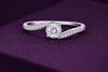 925 Sterling Silver Solitaire Ring CZ Diamond Twisted Engagement Ring