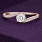 925 Sterling Silver Solitaire Ring CZ Diamond Twisted Engagement Ring