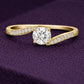 925 Sterling Silver Solitaire Ring CZ Diamond Twisted Engagement Ring