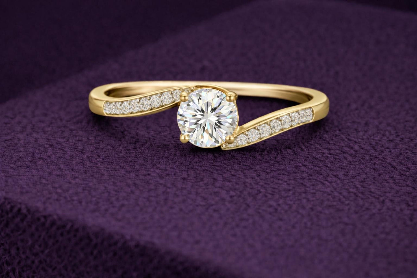 925 Sterling Silver Solitaire Ring CZ Diamond Twisted Engagement Ring