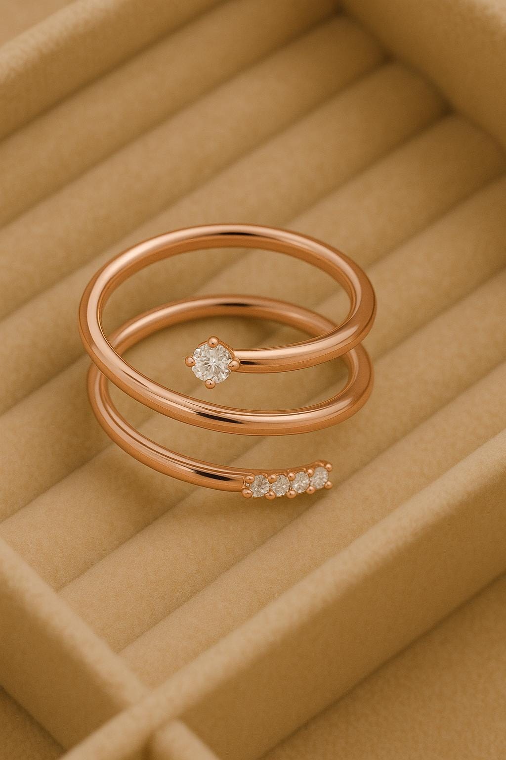 925 Silver Double Coil Ring • Minimalist Spiral Band • Dainty Open Ring for Women