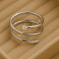 925 Silver Double Coil Ring • Minimalist Spiral Band • Dainty Open Ring for Women