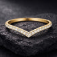 Chevron CZ Ring 925 Silver | V Shape Wedding Band | Minimal Stacking Ring | Dainty Diamond Look