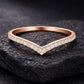Chevron CZ Ring 925 Silver | V Shape Wedding Band | Minimal Stacking Ring | Dainty Diamond Look