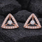 Triangle CZ Stud Earrings 925 Silver | Geometric Halo Studs | Minimal Earrings | Dainty Diamond Look