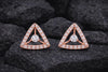 Triangle CZ Stud Earrings 925 Silver | Geometric Halo Studs | Minimal Earrings | Dainty Diamond Look