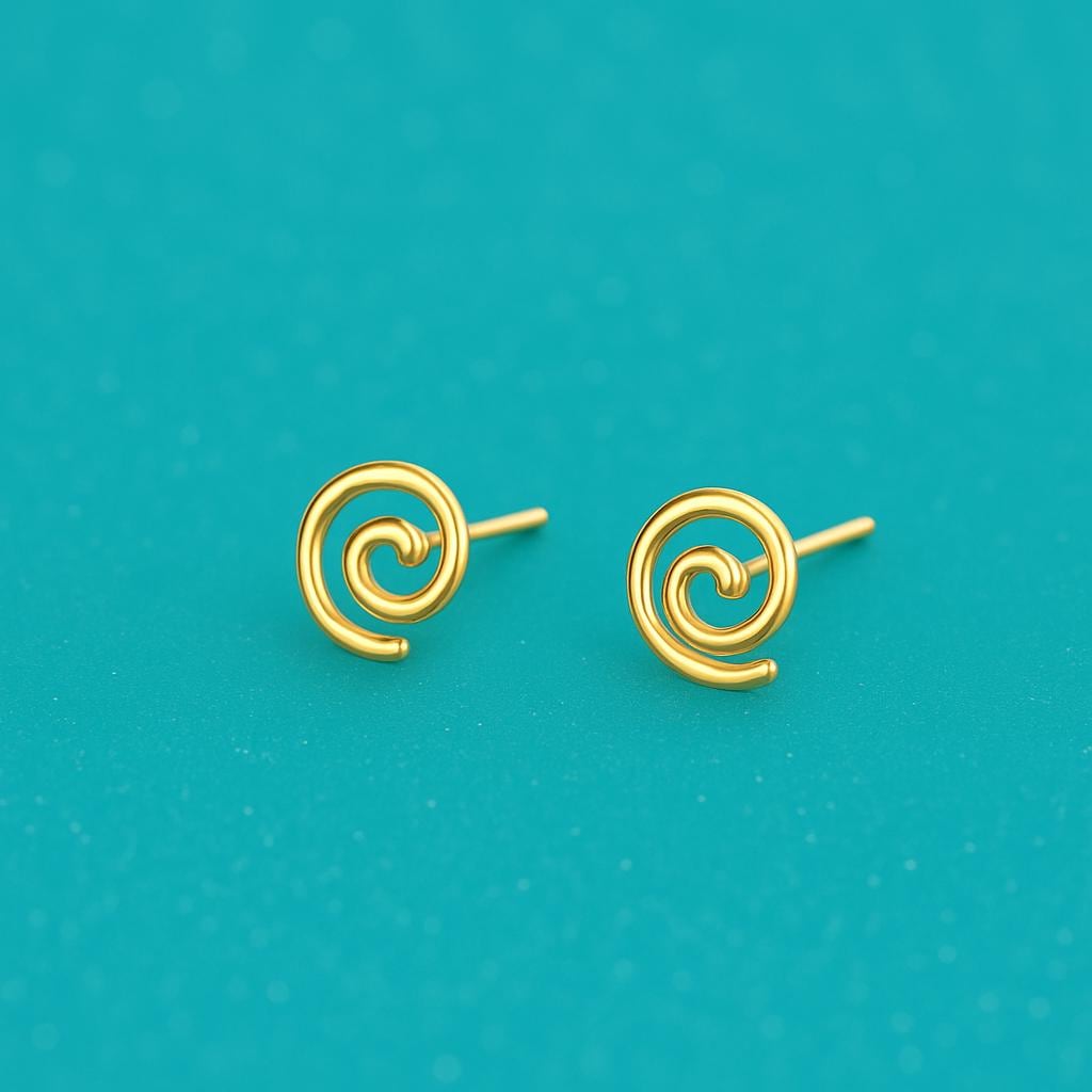 925 Silver Spiral Stud Earrings • Minimalist Swirl Earrings • Everyday Jewelry
