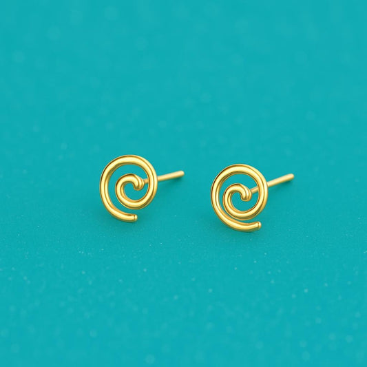 925 Silver Spiral Stud Earrings • Minimalist Swirl Earrings • Everyday Jewelry