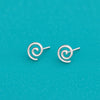 925 Silver Spiral Stud Earrings • Minimalist Swirl Earrings • Everyday Jewelry