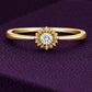 Floral CZ Ring 925 Silver | Sunburst Solitaire | Minimal Promise Ring | Dainty Diamond Look
