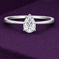Pear CZ Ring 925 Silver | Teardrop Solitaire | Minimal Engagement Ring | Diamond Look