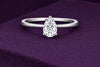Pear CZ Ring 925 Silver | Teardrop Solitaire | Minimal Engagement Ring | Diamond Look