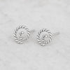 925 Silver Twisted Spiral Stud Earrings • Rope Swirl Minimalist Studs • Dainty for Women