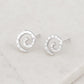 925 Silver Hammered Spiral Stud Earrings • Textured Swirl Minimalist Studs • Dainty for Women