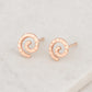 925 Silver Hammered Spiral Stud Earrings • Textured Swirl Minimalist Studs • Dainty for Women