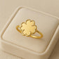 Sterling Silver Four Leaf Clover Ring • Minimalist Good Luck Jewelry