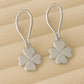 Clover Dangle Earrings • Four Leaf Lucky Drop Earrings • Minimalist Silver Jewelry for Women