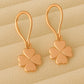 Clover Dangle Earrings • Four Leaf Lucky Drop Earrings • Minimalist Silver Jewelry for Women