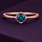 London Blue Topaz  925 Silver | Round Solitaire Ring | Minimal Engagement Ring | December Birthstone