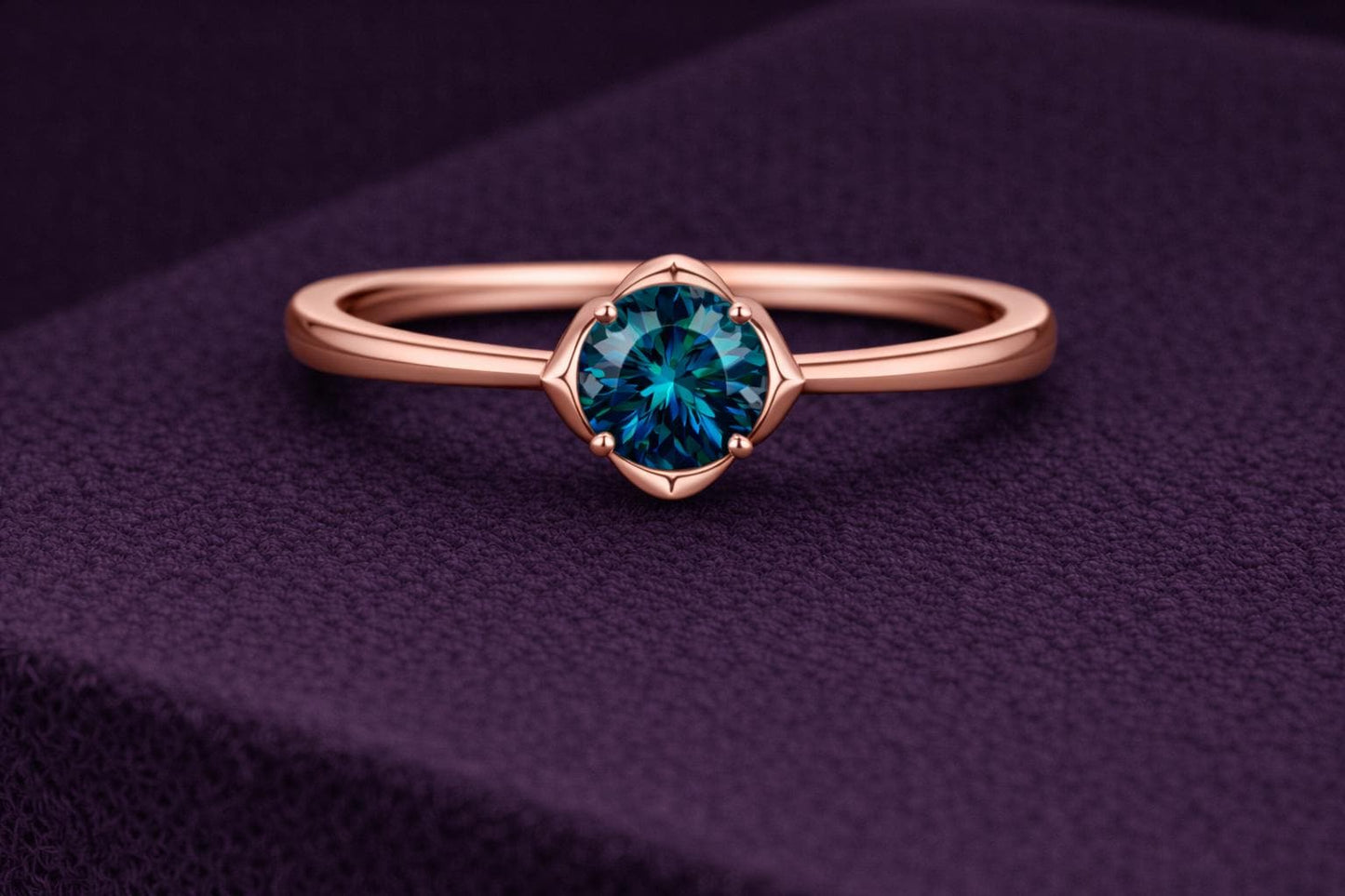 London Blue Topaz  925 Silver | Round Solitaire Ring | Minimal Engagement Ring | December Birthstone