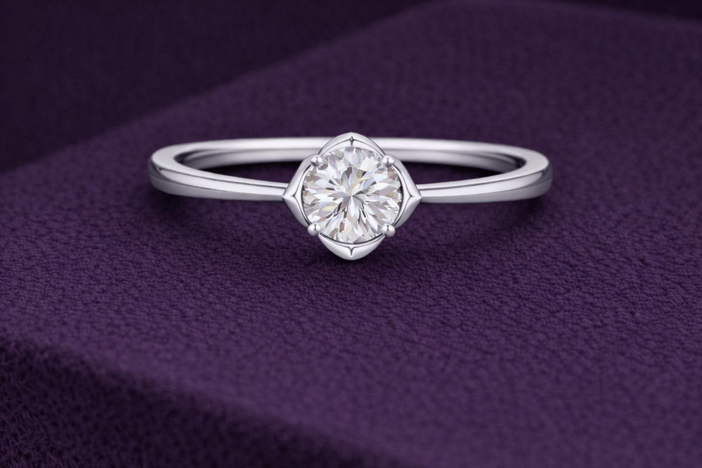 Round CZ Ring 925 Silver | Solitaire Engagement Ring | Minimal Promise | Diamond Look