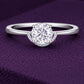 Round CZ Ring 925 Silver | Pavé Solitaire | Minimal Engagement Ring | Diamond Look