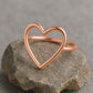 Sterling Silver Open Heart Ring • Minimalist Dainty Band