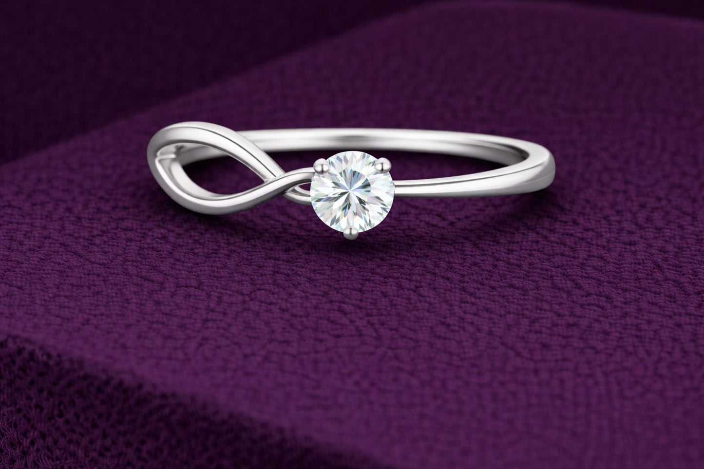 Infinity CZ Ring 925 Silver | Twist Solitaire | Promise Ring | Minimal Diamond Look