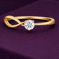 Infinity CZ Ring 925 Silver | Twist Solitaire | Promise Ring | Minimal Diamond Look