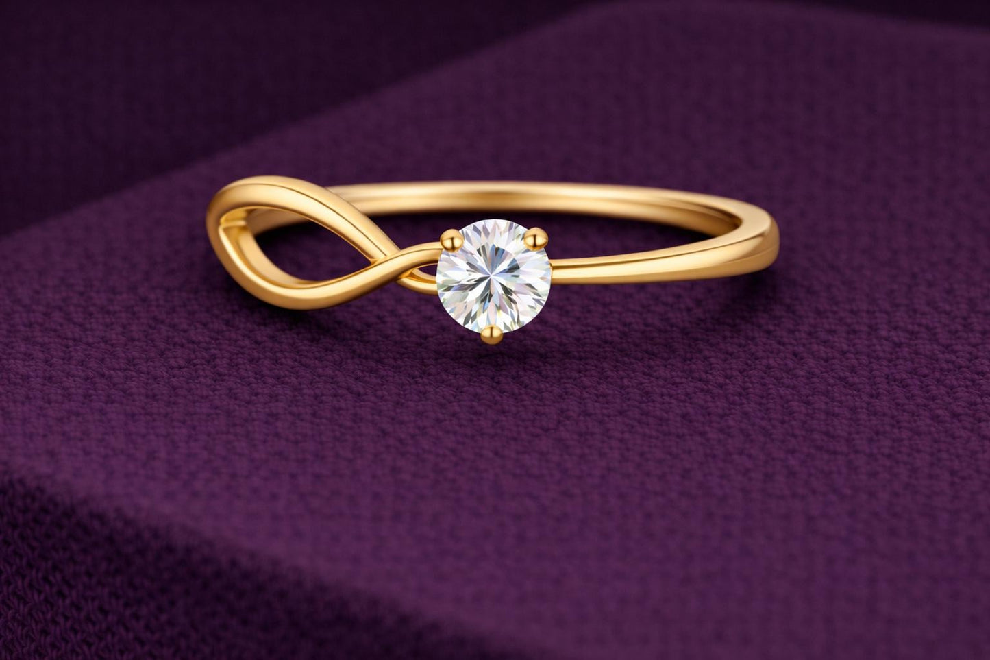 Infinity CZ Ring 925 Silver | Twist Solitaire | Promise Ring | Minimal Diamond Look