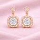 CZ Halo Drop Earrings 925 Silver | Cushion Cut Dangle | Bridal Earrings | Gift for Her