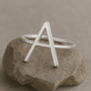 925 Silver Initial A Ring • Letter A Minimalist Ring • Personalized Dainty Band for Women