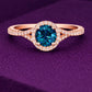 London Blue Topaz Ring 925 Silver | Halo Engagement Ring | Anniversary Gift for Her