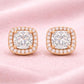 CZ Stud Earrings 925 Silver | Cushion Halo Earrings | Minimal Diamond Look Studs |
