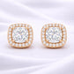 CZ Stud Earrings 925 Silver | Cushion Halo Earrings | Minimal Diamond Look Studs |