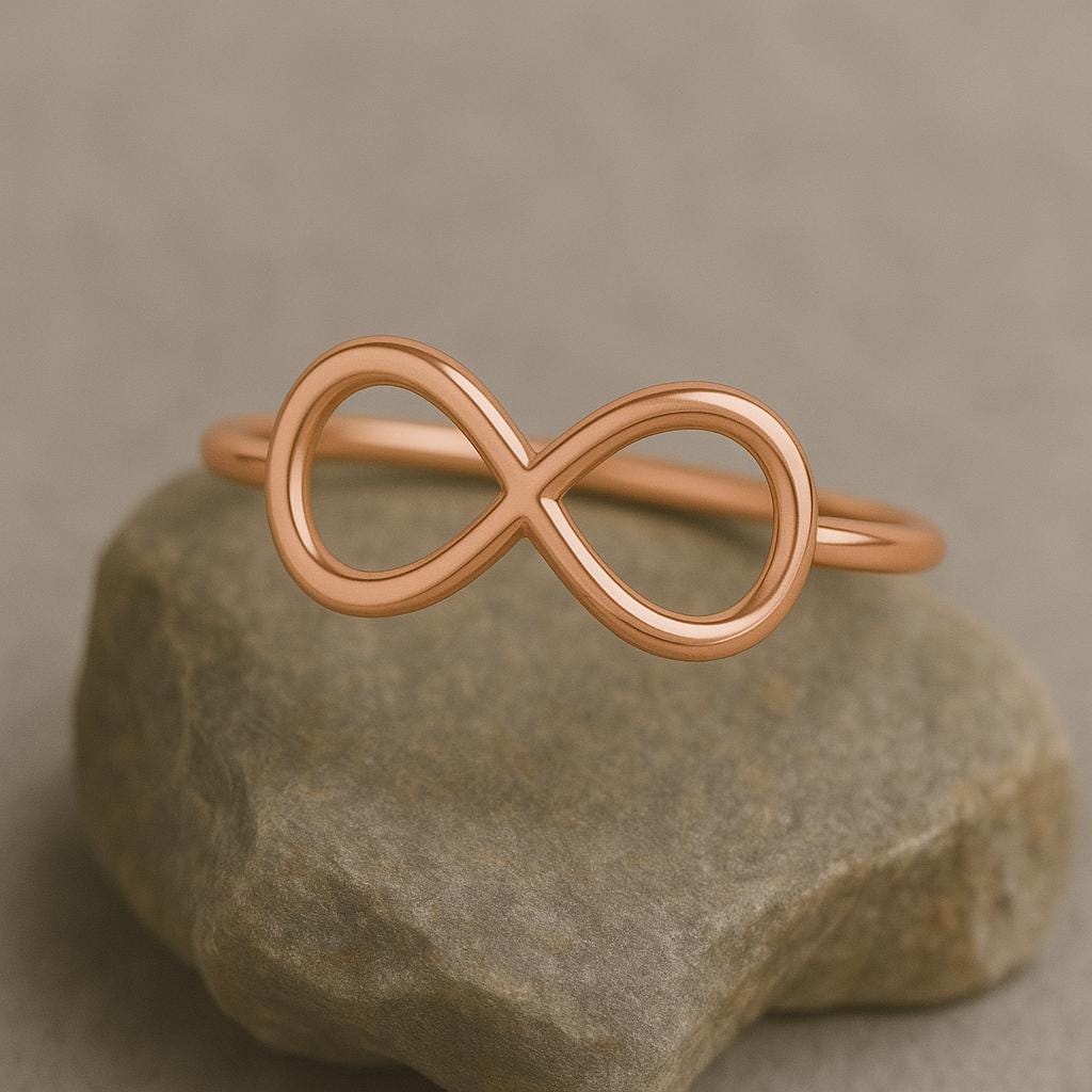 925 Silver Infinity Ring • Minimalist Band • Dainty Silver Love